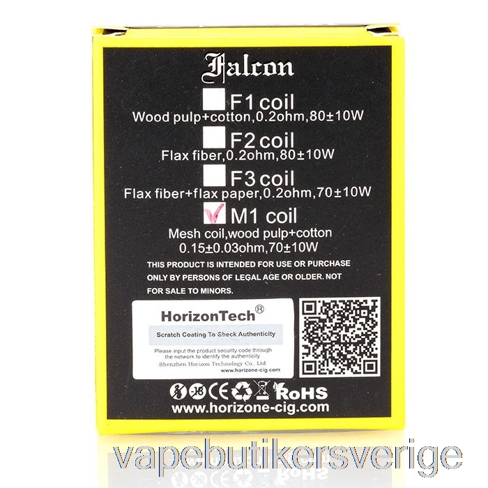 Vape Sverige Horizon Falcon Ersättningsspolar 0,15ohm M1 Mesh Coils